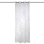 Voilage  oeillets Japandi Blanc motif naturel 140 x 260 cm