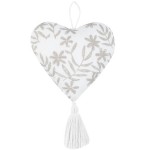 2 Cœurs décoratifs en coton à suspendre 10 cm - Sophie