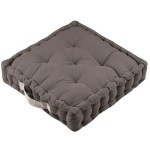 Coussin de sol uni en coton 43 x 43 x 10 cm - Taupe