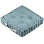 Coussin de sol uni en coton 45 x 45 x 10 cm - jade