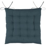 Galette de chaise rversible Cobalt et Lin 40 x 40 cm