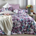 Housse de Couette Pervenche Parme en Coton Percale 240 x 220 cm