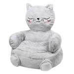 Pouf chat Louisa gris 45 x 45 x 45 cm
