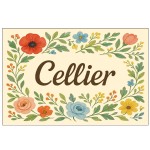 Plaque de Porte Florale en Mtal  Cellier