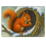 Planche  dcouper en verre cureuil dhiver