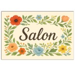 Plaque de Porte florale en Mtal  Salon