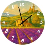 Horloge lavande de provence en verre