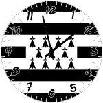 Horloge en verre Drapeau breton   29 cm