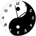 Horloge en verre Yin et Yang   29 cm