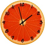 Horloge Ronde en Verre Pamplemousse  29 cm