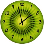 Horloge Ronde en Verre Kiwi  29 cm