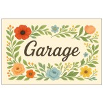 Plaque de Porte florale en Mtal  Garage