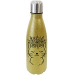 Bouteille isotherme  paillettes or chat