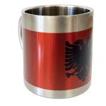 Tasse inox double paroi 200 ml  Drapeau albanais