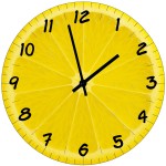 Horloge Ronde en Verre Citron  29 cm