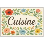 Plaque de Porte florale en Mtal  Cuisine