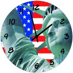 Horloge en verre Statue de la Libert   29 cm