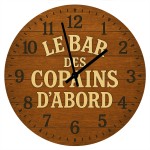 Horloge en verre Le Bar des Copains dabord   29 cm
