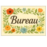 Plaque de Porte Florale en Mtal  Bureau