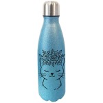 Bouteille isotherme  paillettes bleues chat