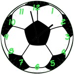 Horloge en verre Ballon de football   29 cm