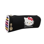 Trousse rectangulaire noire stripes Hello Kitty