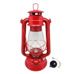 Lampe tempte en mtal rouge 30 cm