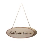 Plaque de porte Salle de Bain  Rondin de bois