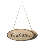 Plaque de porte Toilettes  Rondin de bois