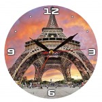 Horloge Paris Tour Eiffel en verre 38 cm