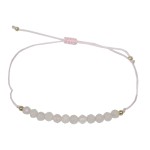 Bracelet perles de quartz rose - Taille rglable