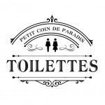 Sticker de porte - Toilettes - Petit Coin de Paradis