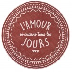 Set de table rond en PVC tiss - L'amour se cuisine