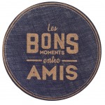 Set de table rond en Toile de jute - Les bons moments entre amis