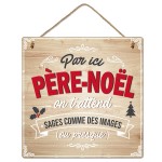 Plaque de porte relief en Bois - Nol - Par ici Pre Nol