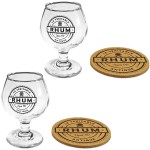 Coffret cadeau verres et dessous de verres - Rhum