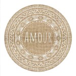 Set de table rond Amour en toile de jute