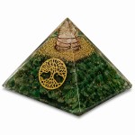 Pyramide Orgonite en Aventurine avec Arbre de Vie