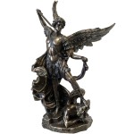Statue Saint Michel en bronze coul  froid 53 cm