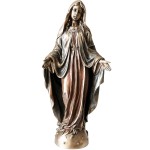 Figurine Vierge Marie en bronze coul  froid 20 cm