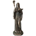 Figurine Saint Benot en bronze coul  froid 23 cm
