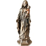 Figurine Vierge  l'enfant en bronze coul  froid 21 cm