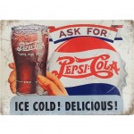 Plaque dcorative Pepsi en mtal 40 x 30 cm