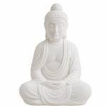 Lampe Bouddha en porcelaine blanche 29,8 cm Lightmeup