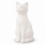 Lampe chat en porcelaine blanche � poser - 30 cm
