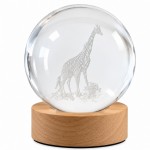 Veilleuse LED 3D girafe et girafon en verre 10,7 cm