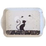 Petit plateau chat et oiseaux en mlamine 20.8 cm