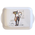 Mini plateau en mlamine blanche le chat collection Kook