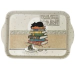 Plateau en mlamine chaton sur une pile de livres - Kiub