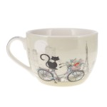 Bol en porcelaine chat � v�lo � Paris 500 ml